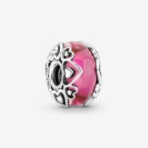 Pandora Reveal Your Love Pink Murano Glass Charm